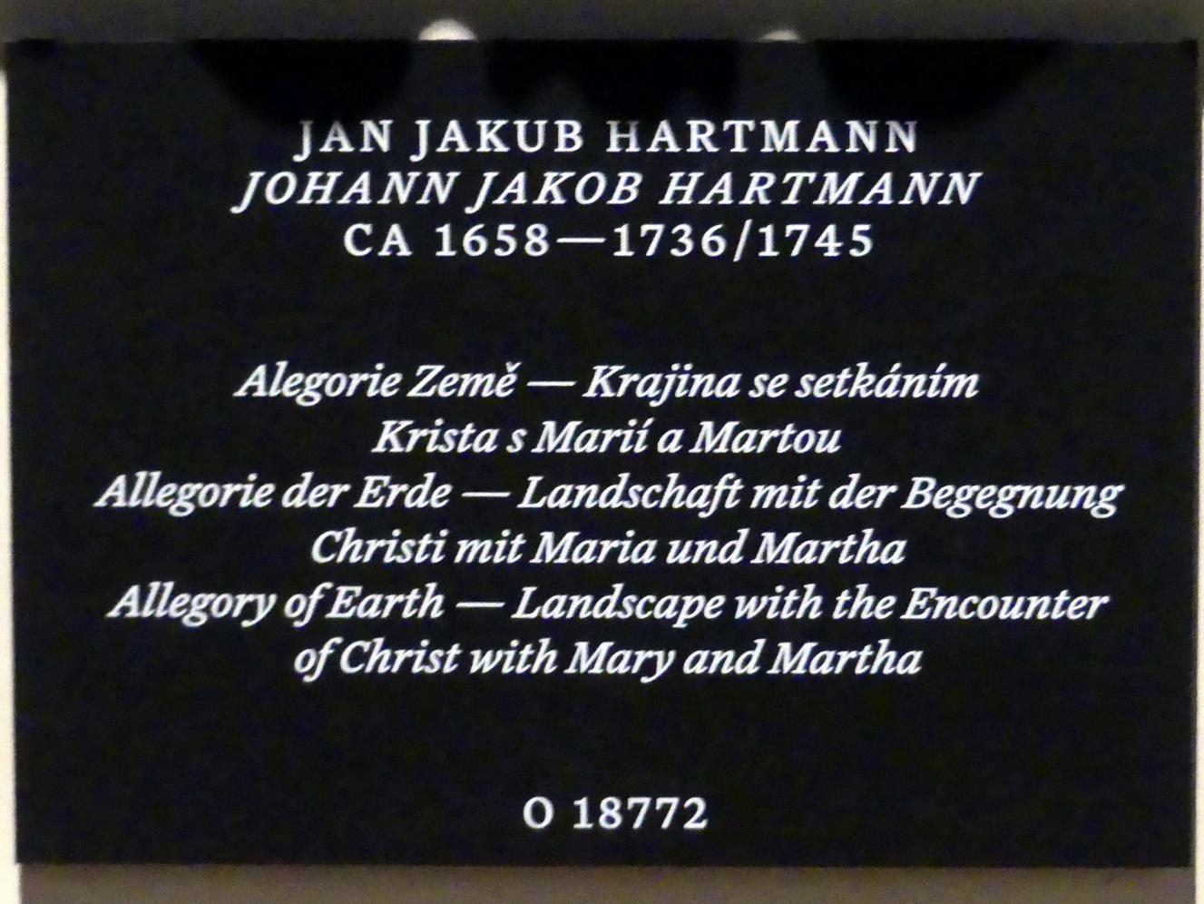 Johann Jakob Hartmann (Undatiert), Allegorie der Erde - Landschaft mit der Begegnung Christi mit Maria und Martha, Prag, Nationalgalerie im Palais Schwarzenberg, 2. Obergeschoss, Saal 6, Undatiert, Bild 2/2