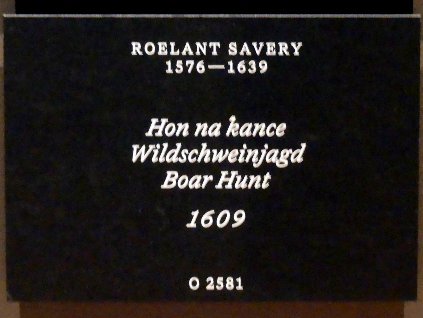 Roelant Savery (1602–1634), Wildschweinjagd, Prag, Nationalgalerie im Palais Schwarzenberg, 2. Obergeschoss, Saal 6, 1609, Bild 2/2