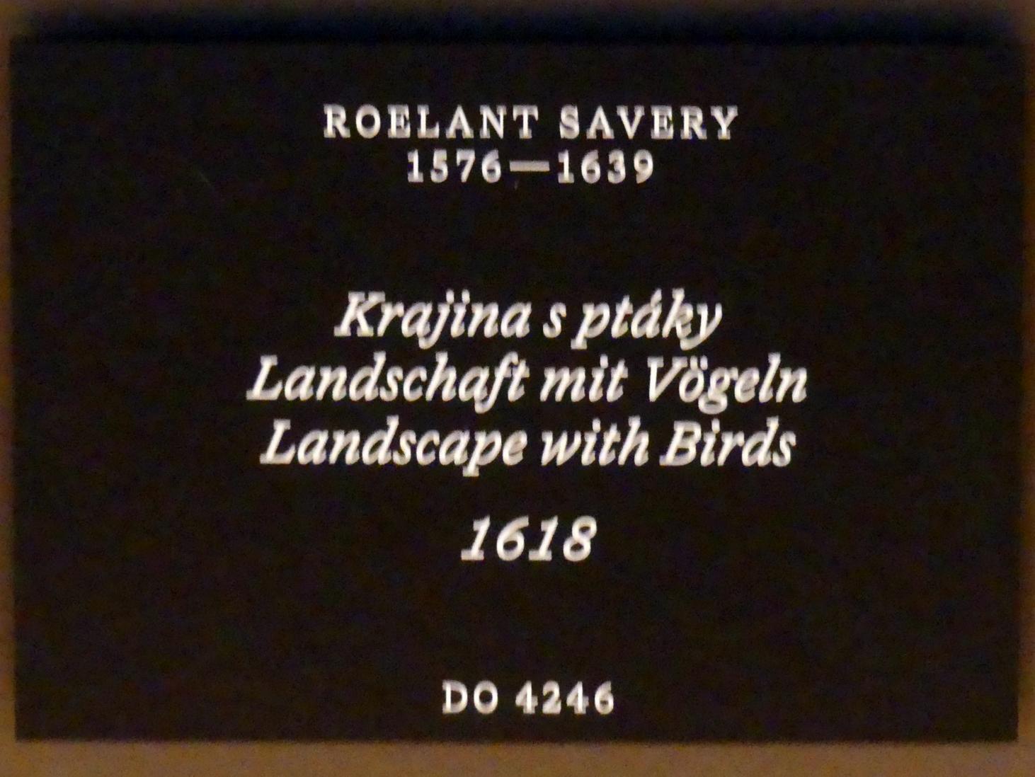 Roelant Savery (1602–1634), Landschaft mit Vögeln, Prag, Nationalgalerie im Palais Schwarzenberg, 2. Obergeschoss, Saal 6, 1618, Bild 2/2