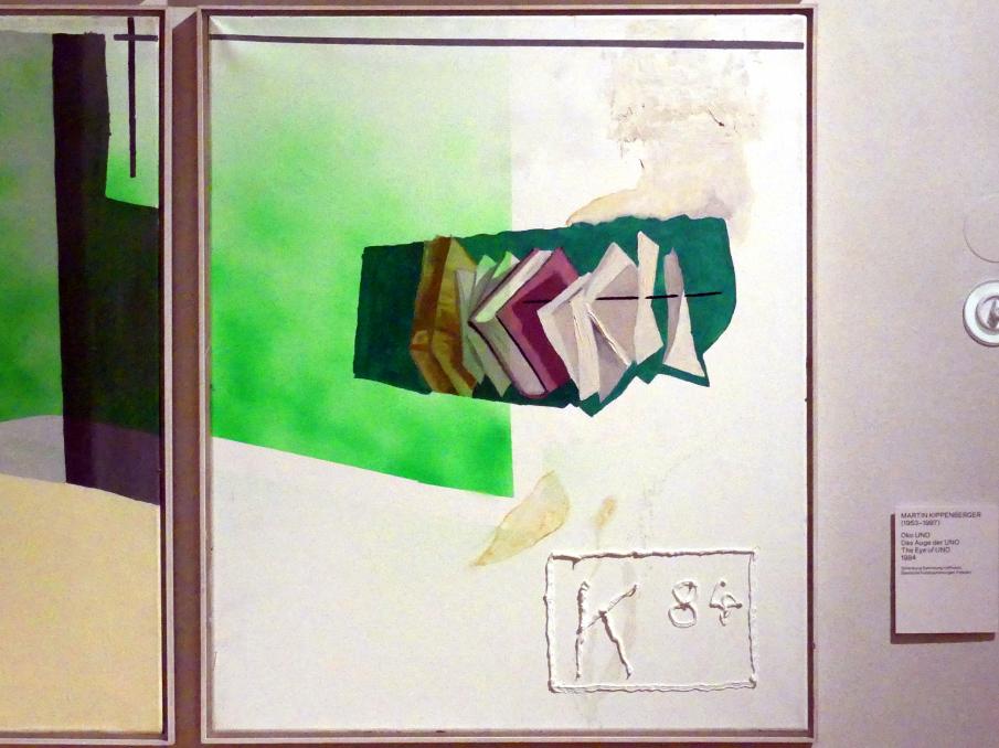 Martin Kippenberger (1984–1996), Das Auge der UNO, Prag, Nationalgalerie im Salm-Palast, Ausstellung "Möglichkeiten des Dialogs" vom 02.12.2018-01.12.2019, Saal 22, 1984, Bild 5/6