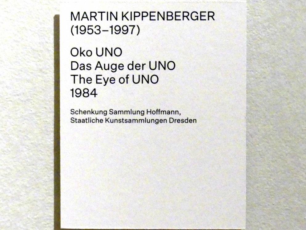 Martin Kippenberger (1984–1996), Das Auge der UNO, Prag, Nationalgalerie im Salm-Palast, Ausstellung "Möglichkeiten des Dialogs" vom 02.12.2018-01.12.2019, Saal 22, 1984, Bild 6/6
