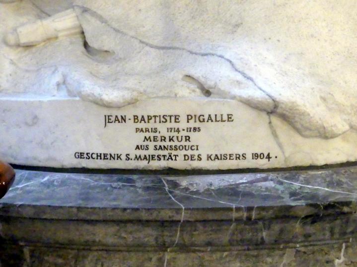 Jean-Baptiste Pigalle (1735–1747), Merkur, Potsdam, Schloss Sanssouci, jetzt Berlin, Bode-Museum, Kleine Kuppel, 1746–1748, Bild 3/3