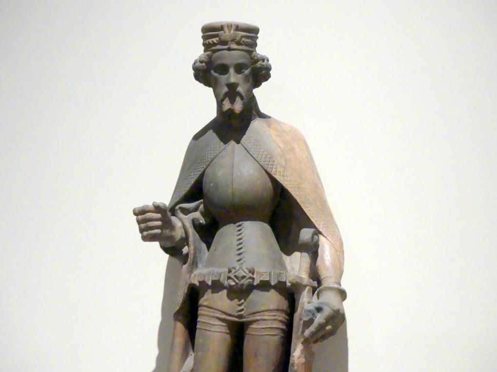 Fürstliche Gestalt, Nürnberg, Haus Halbwachsengasse 2, jetzt Berlin, Bode-Museum, Saal 111, um 1390, Bild 2/3