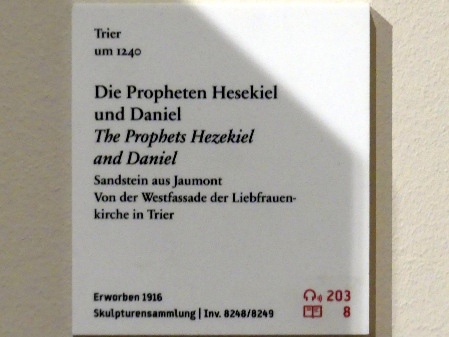 Die Propheten Hesekiel und Daniel, Trier, Liebfrauenkirche, jetzt Berlin, Bode-Museum, Saal 111, um 1240, Bild 4/4