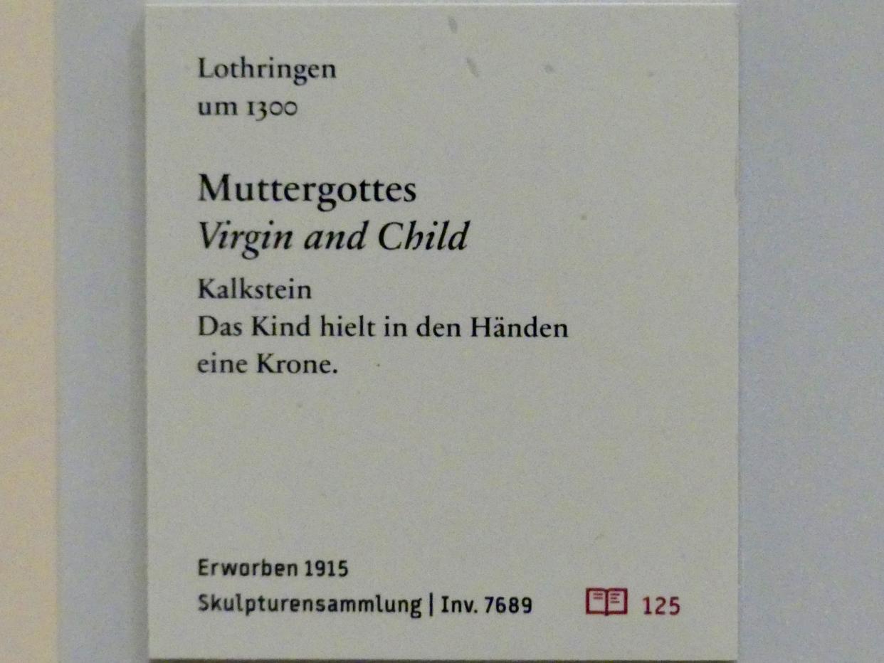 Muttergottes, Berlin, Bode-Museum, Saal 111, um 1300, Bild 3/3