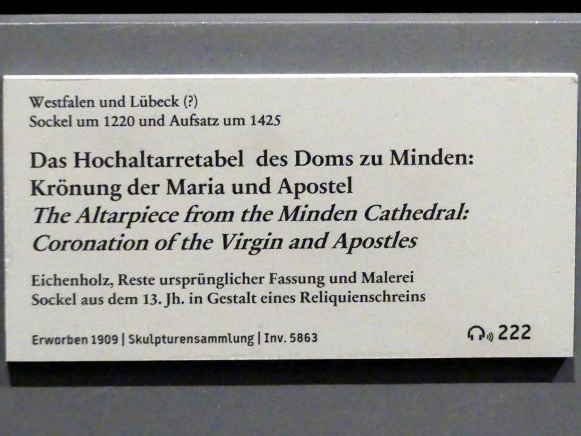 Das Hochaltarretabel des Doms zu Minden: Krönung der Maria und Apostel, um 1425, Bild 6/6