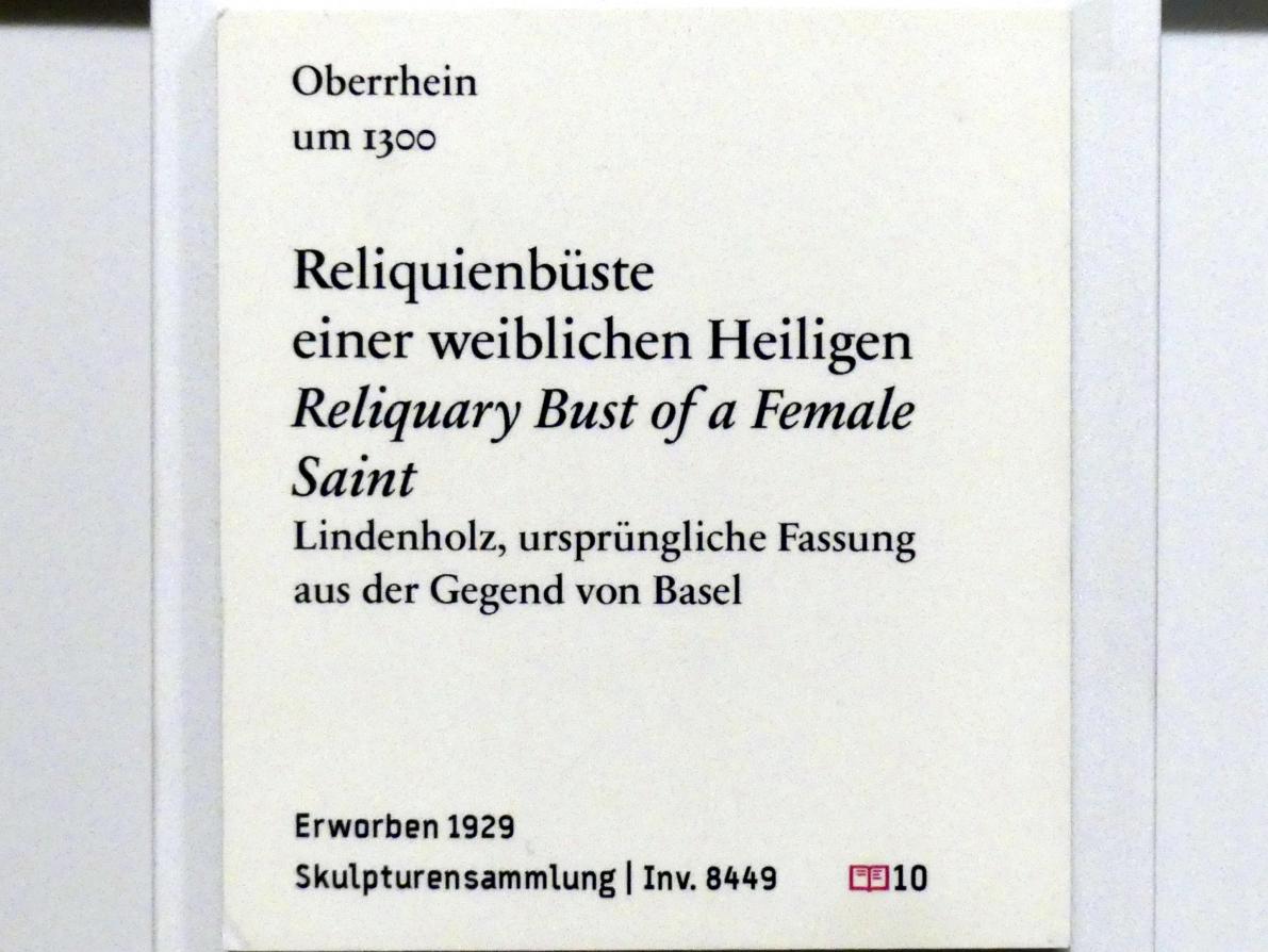 Reliquienbüste einer weiblichen Heiligen, Berlin, Bode-Museum, Saal 111, um 1300, Bild 2/2