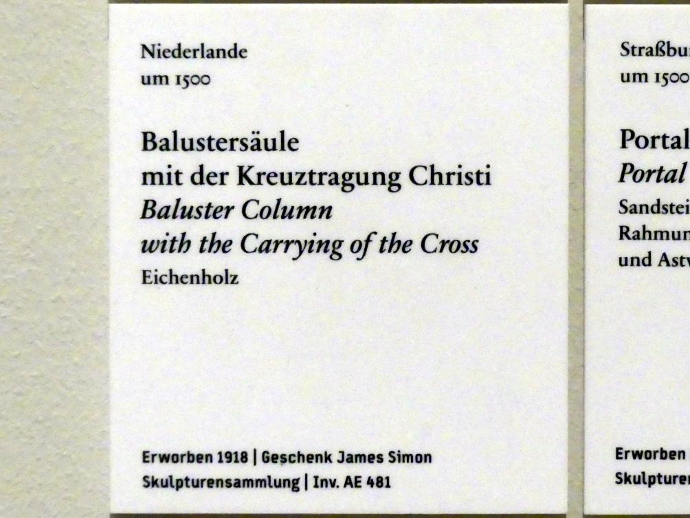 Balustersäule mit der Kreuztragung Christi, Berlin, Bode-Museum, Saal 107, um 1500, Bild 2/2