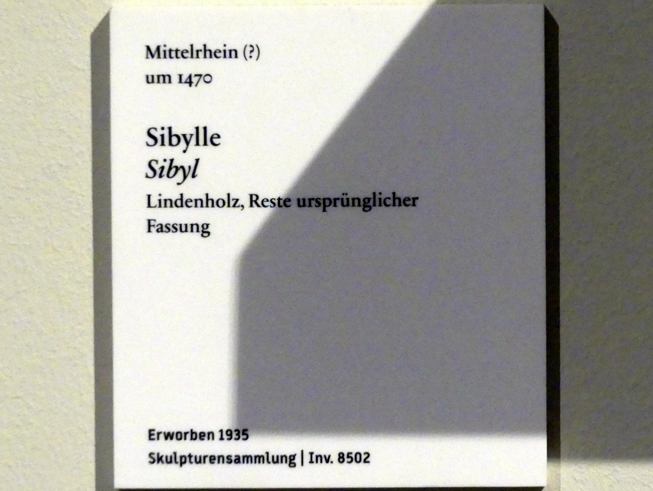 Sibylle, Berlin, Bode-Museum, Saal 107, um 1470, Bild 3/3