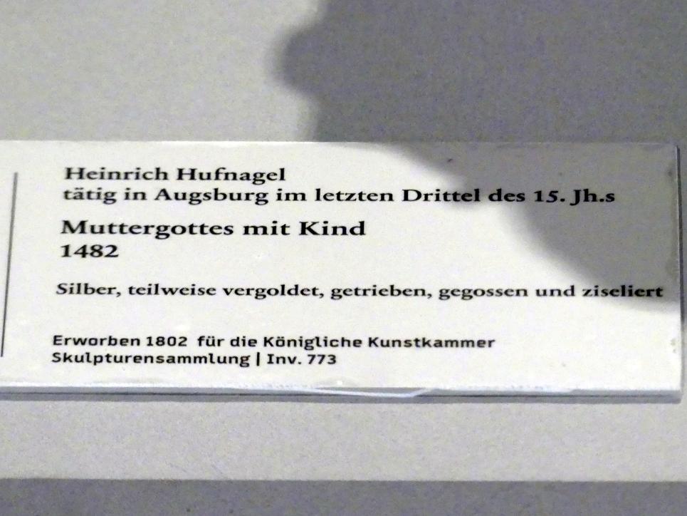 Heinrich Hufnagel (1482), Muttergottes mit Kind, Kaisheim, Zisterzienserkloster, jetzt Berlin, Bode-Museum, Saal 107, 1482, Bild 3/5