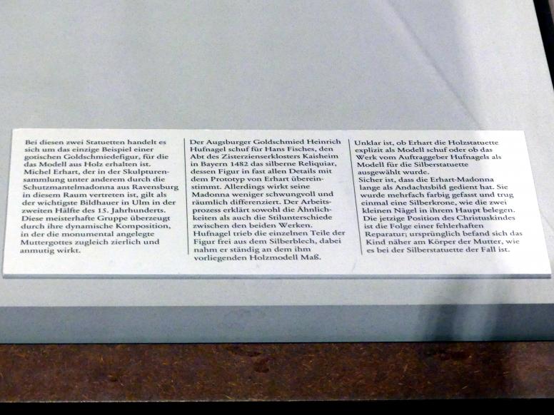 Heinrich Hufnagel (1482), Muttergottes mit Kind, Kaisheim, Zisterzienserkloster, jetzt Berlin, Bode-Museum, Saal 107, 1482, Bild 4/5