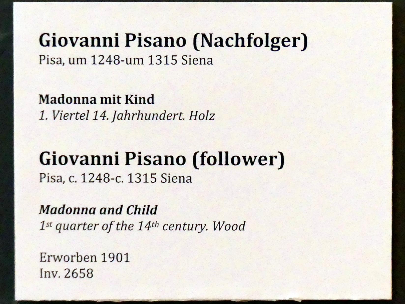 Giovanni Pisano (Nachfolger) (1315), Madonna mit Kind, Berlin, Bode-Museum, Saal 108, 1. Viertel 14. Jhd., Bild 3/3
