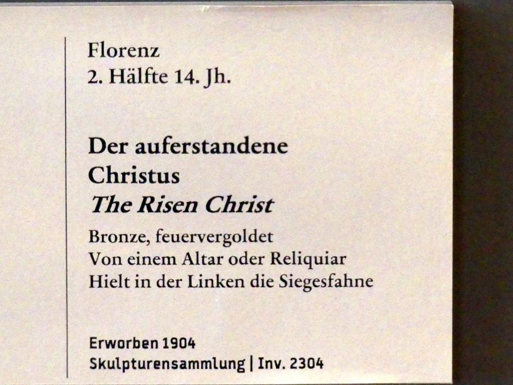 Der auferstandene Christus, Berlin, Bode-Museum, Saal 108, 2. Hälfte 14. Jhd., Bild 2/2