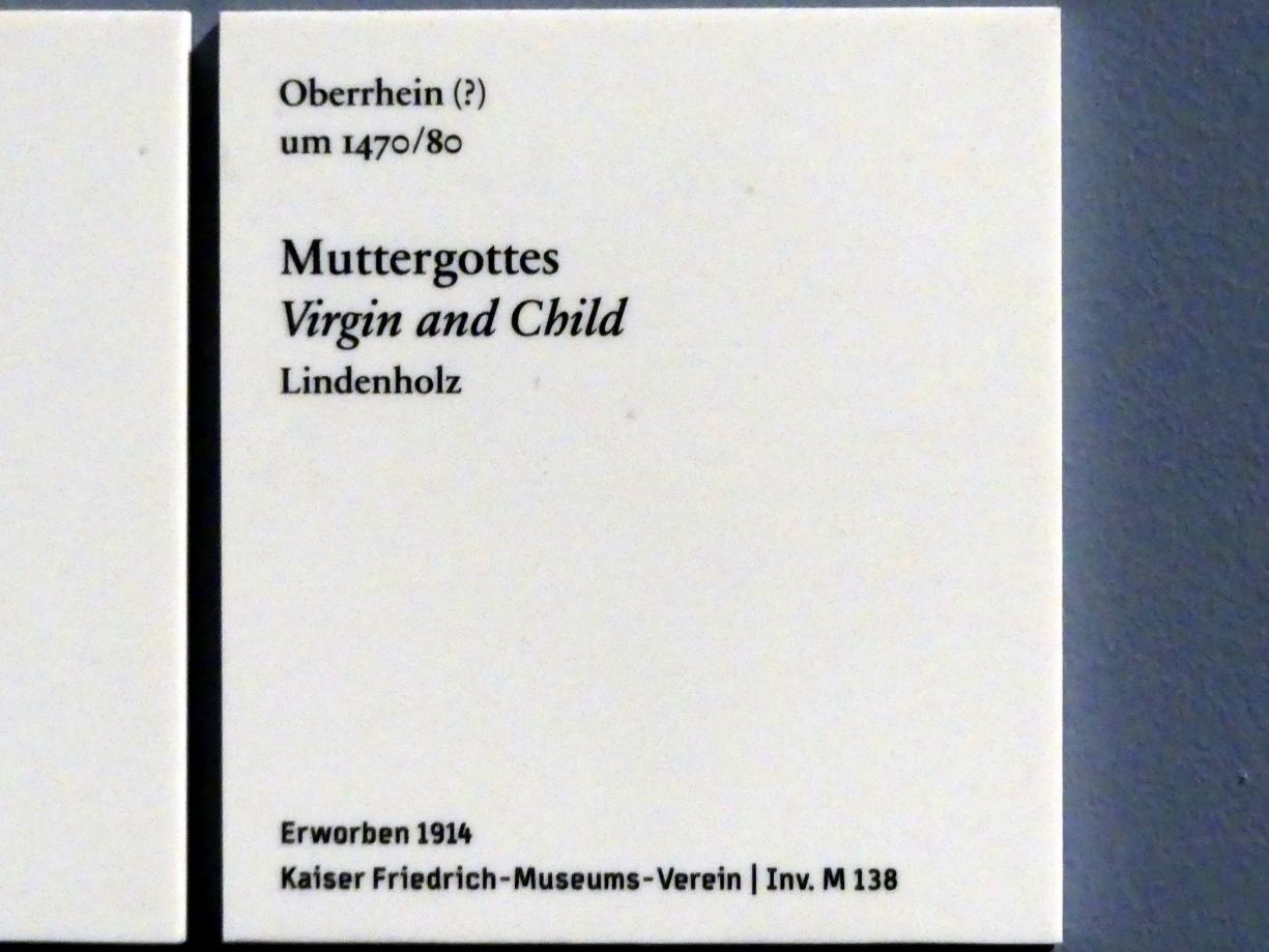 Muttergottes, Berlin, Bode-Museum, Saal 109, um 1470–1480, Bild 2/2