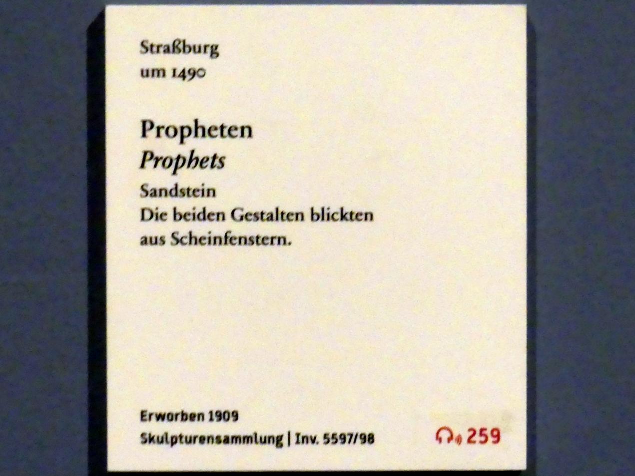 Propheten, Berlin, Bode-Museum, Saal 109, um 1490, Bild 2/2
