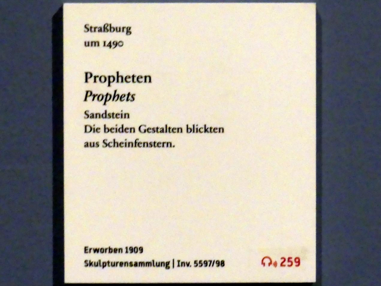 Propheten, Berlin, Bode-Museum, Saal 109, um 1490, Bild 2/2
