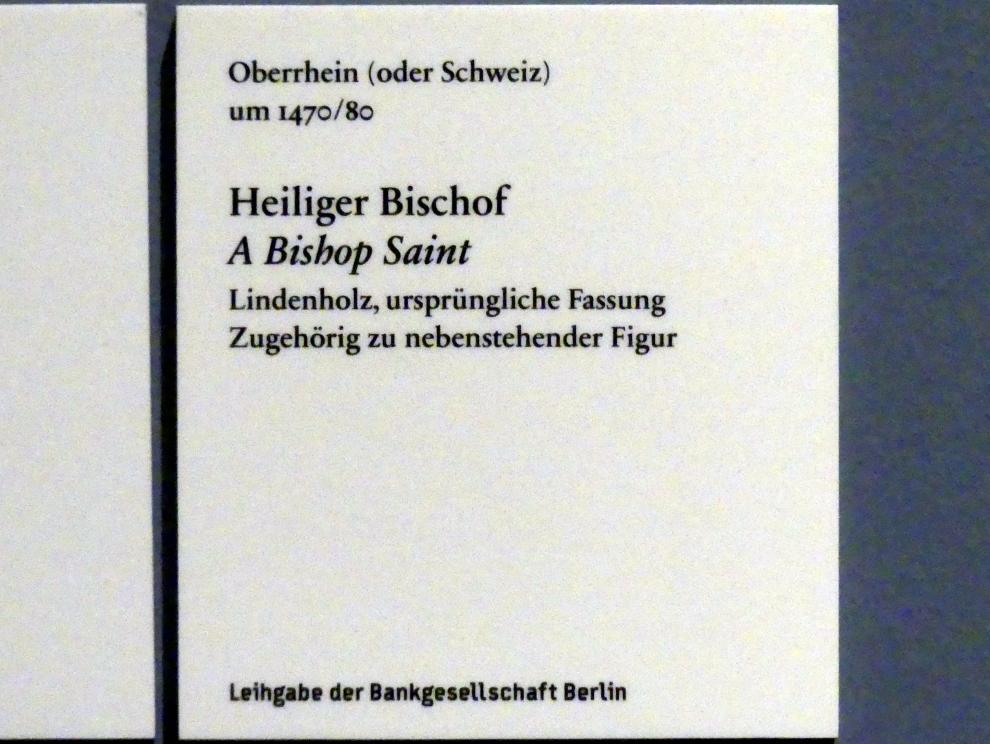 Heiliger Bischof, Berlin, Bode-Museum, Saal 109, um 1470–1480, Bild 3/3