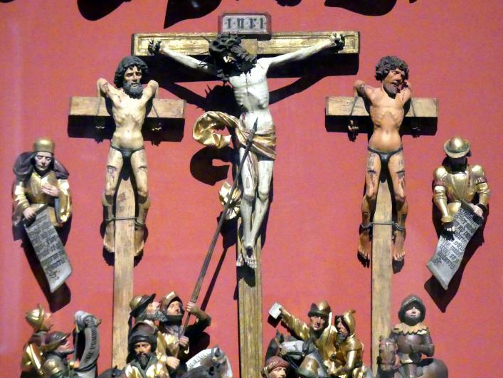 Erasmus Grasser (1480–1495), Kalvarienberg mit der Kreuzigung Christi, Schwaz, Fugger-Haus, jetzt Berlin, Bode-Museum, Saal 109, um 1490, Bild 2/3