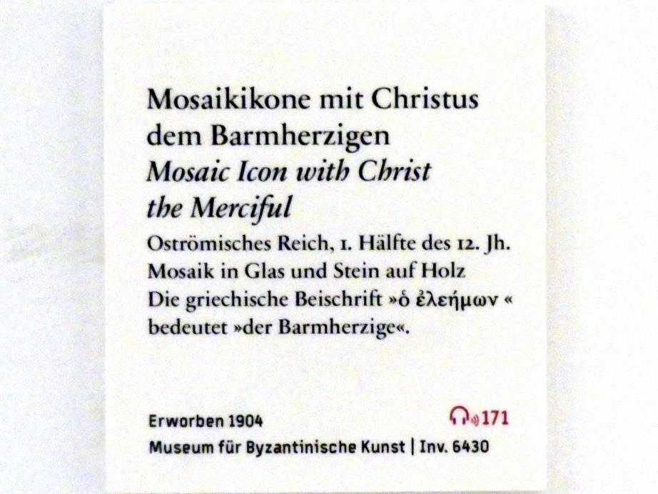 Mosaikikone mit Christus dem Barmherzigen, Berlin, Bode-Museum, Saal 110, 1. Hälfte 12. Jhd., Bild 2/2