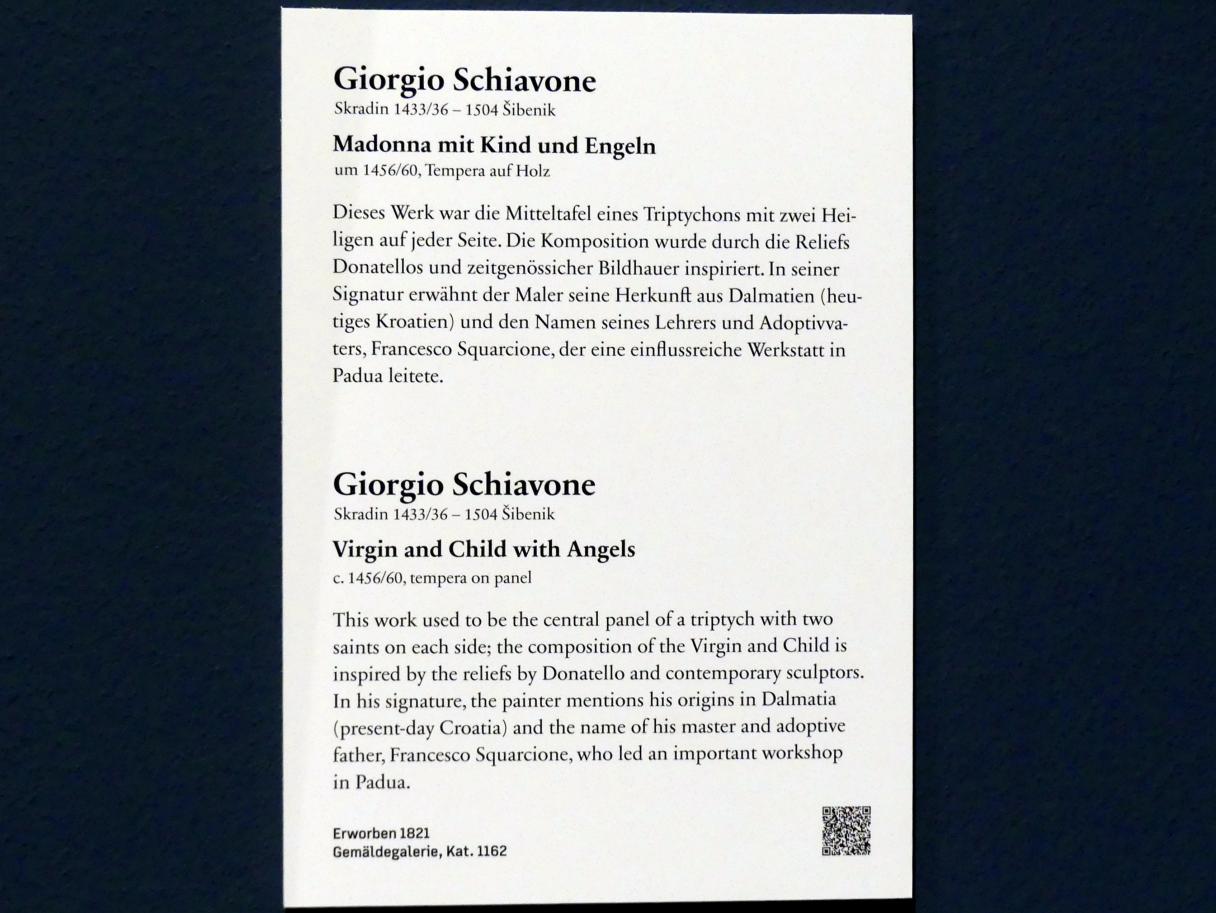 Giorgio Schiavone (1458), Madonna mit Kind und Engeln, Berlin, Bode-Museum, Saal 121, um 1456–1460, Bild 2/2