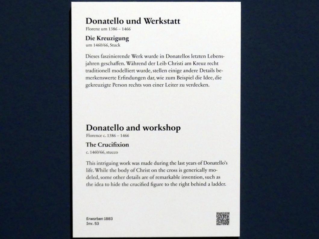 Donatello (1412–1466), Die Kreuzigung, Berlin, Bode-Museum, Saal 121, um 1460–1466, Bild 2/2