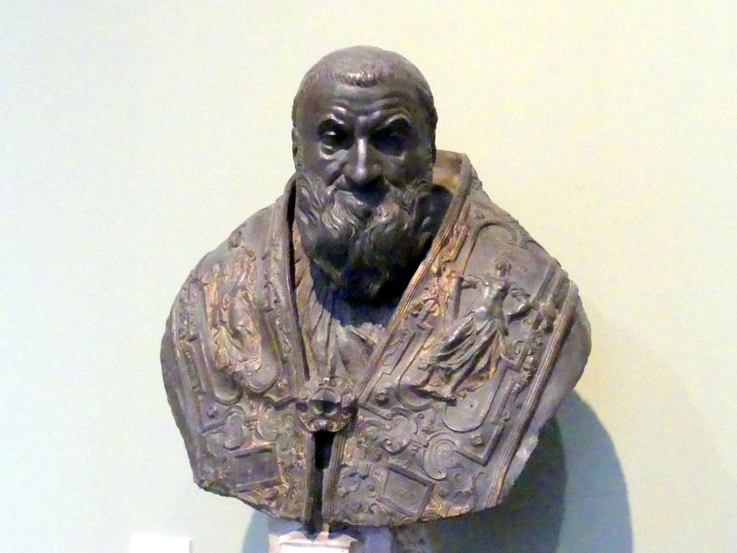Taddeo Landini (1580–1587), Papst Sixtus V. Peretti Montalto, Berlin, Bode-Museum, Saal 124, um 1585–1590, Bild 2/4