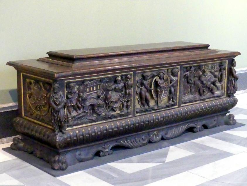 Truhe, Berlin, Bode-Museum, Saal 124, um 1540, Bild 2/3
