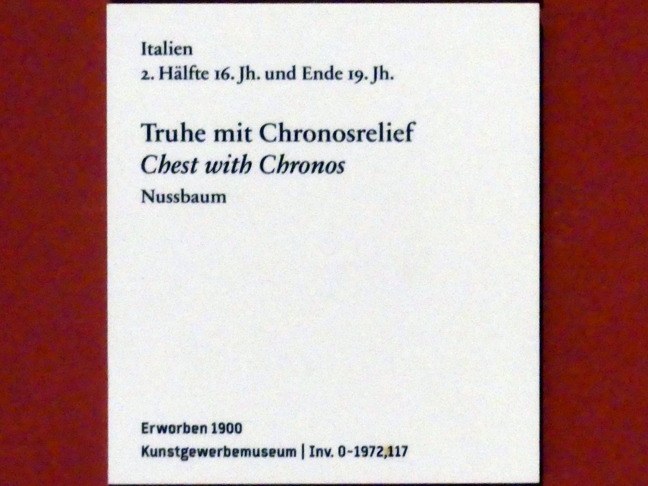 Truhe mit Chronosrelief, Berlin, Bode-Museum, Saal 125, 2. Hälfte 16. Jhd., Bild 3/3