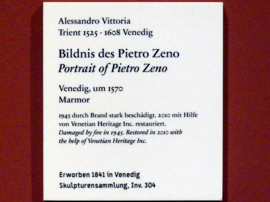 Alessandro Vittoria (1549–1600), Bildnis des Pietro Zeno, Berlin, Bode-Museum, Saal 125, um 1570, Bild 3/4