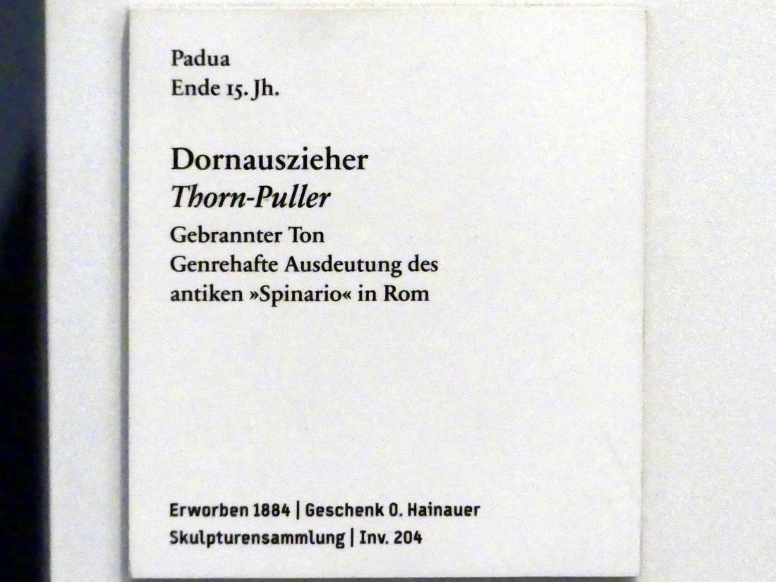 Dornauszieher, Berlin, Bode-Museum, Saal 128, Ende 15. Jhd., Bild 3/3