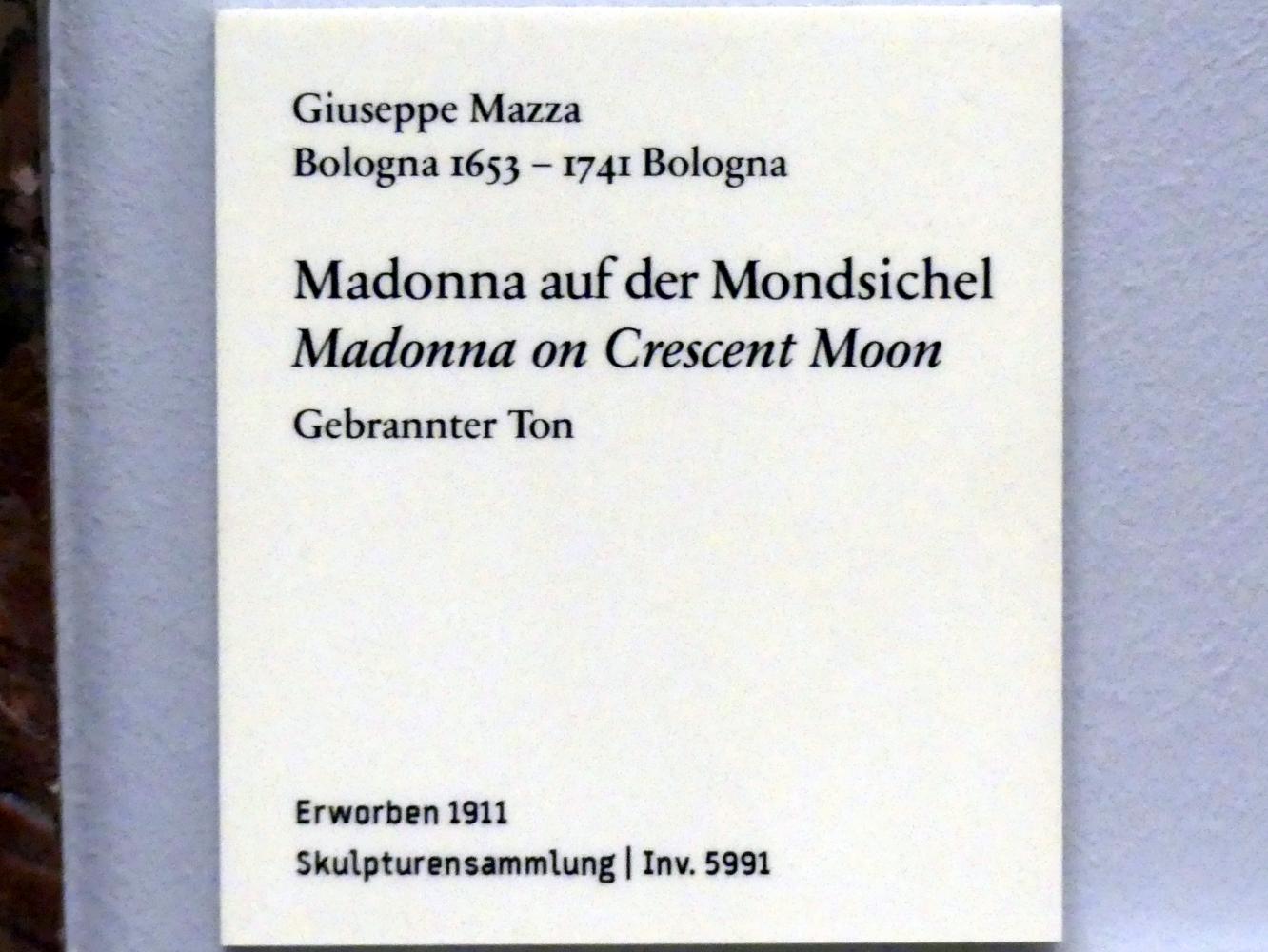 Giuseppe Maria Mazza (1690–1710), Madonna auf der Mondsichel, Berlin, Bode-Museum, Saal 131, Undatiert, Bild 2/2