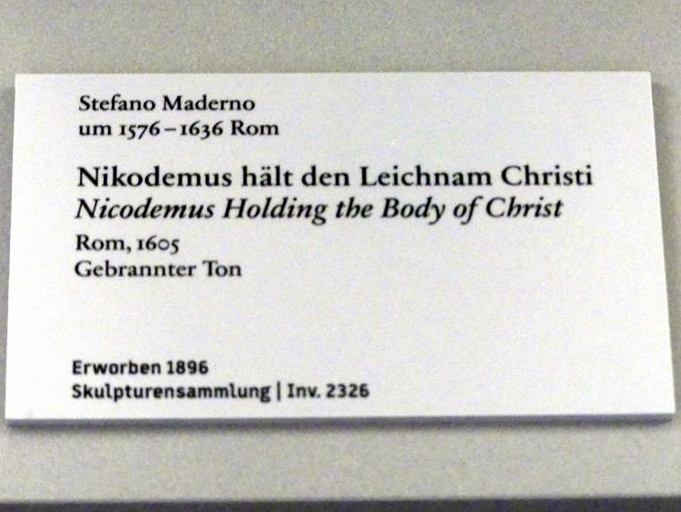 Stefano Maderno (1605–1623), Nikodemus hält den Leichnam Christi, Berlin, Bode-Museum, Saal 131, 1605, Bild 2/2