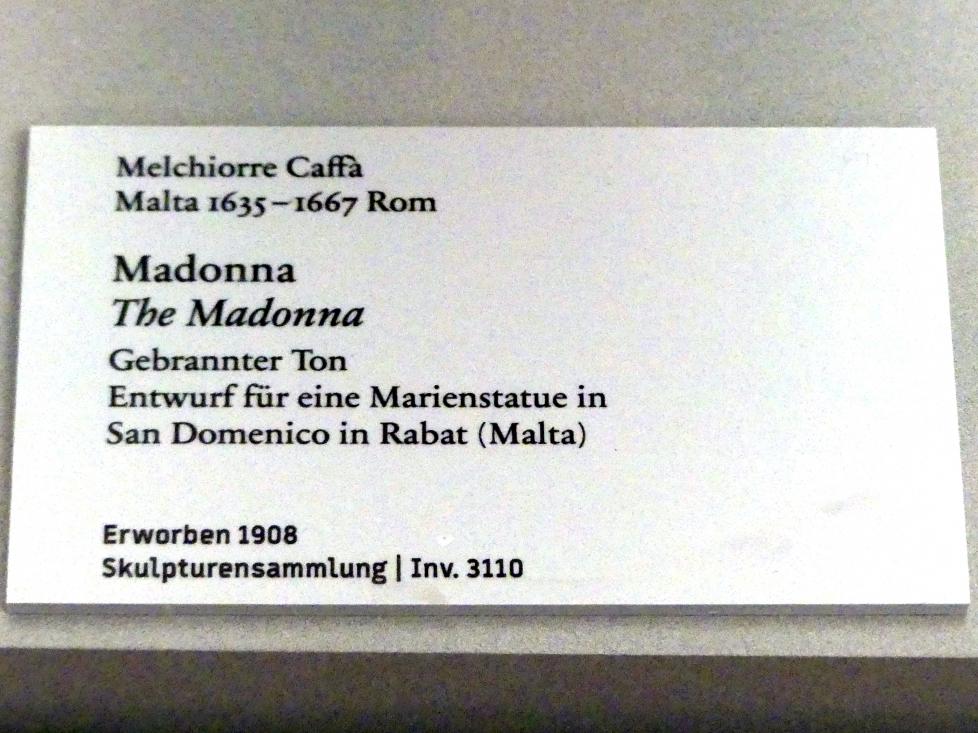 Melchiorre Cafà (Undatiert), Madonna, Rabat, Dominikanerkloster, jetzt Berlin, Bode-Museum, Saal 131, Undatiert, Bild 4/4