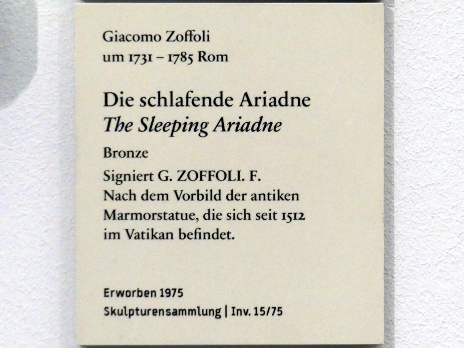 Giacomo Zoffoli (Undatiert), Die schlafende Ariadne, Berlin, Bode-Museum, Saal 134, Undatiert, Bild 3/3