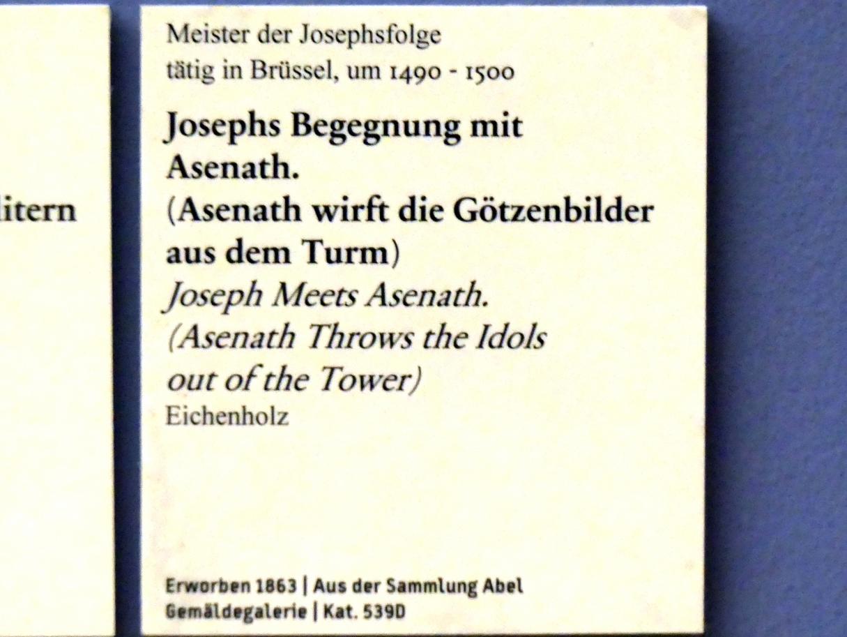 Meister der Josephsfolge (1495), Josephs Begegnung mit Asenath, Berlin, Bode-Museum, Saal 208, um 1490–1500, Bild 2/2