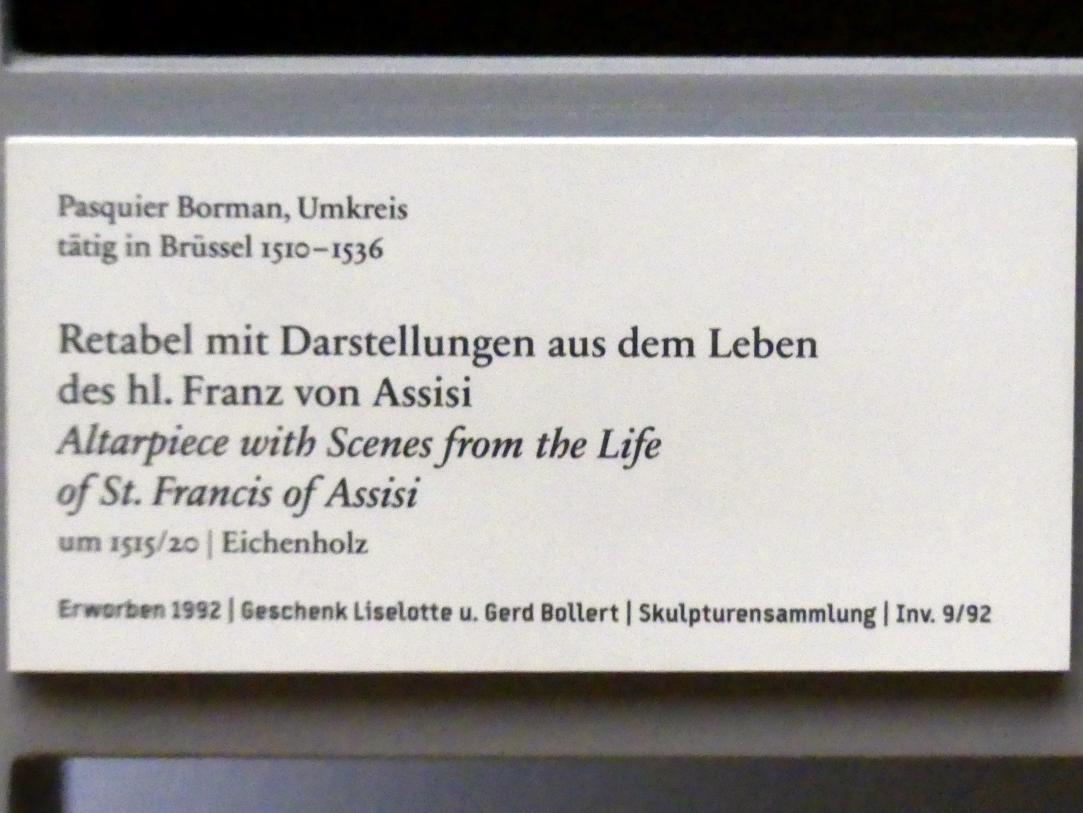 Pasquier Borman (Umkreis) (1517), Retabel mit Darstellungen aus dem Leben des hl .Franz von Assisi, Berlin, Bode-Museum, Saal 208, um 1515–1520, Bild 6/6