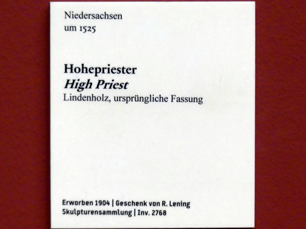 Hohepriester, Berlin, Bode-Museum, Saal 209, um 1525, Bild 2/2