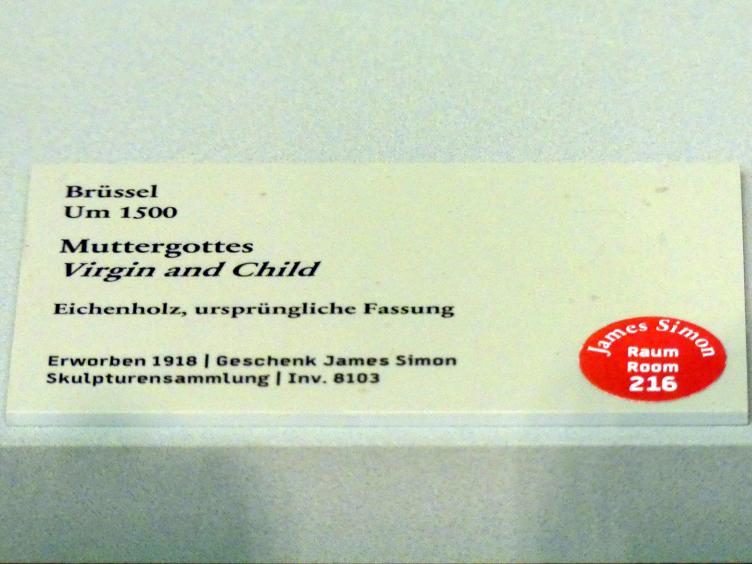 Muttergottes, Berlin, Bode-Museum, Saal 209, um 1500, Bild 3/3