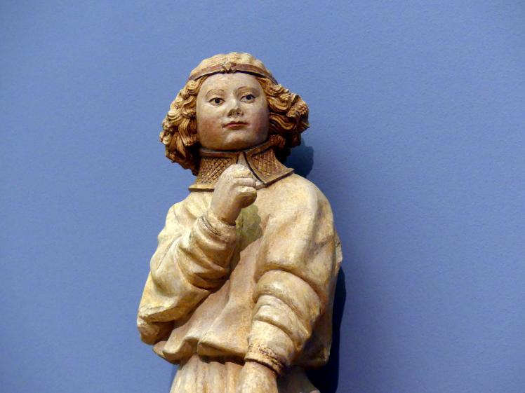 Jacques Morel (1450–1459), Erzengel Gabriel aus einer Verkündigung an Maria, Berlin, Bode-Museum, Saal 210, um 1450–1460, Bild 3/4