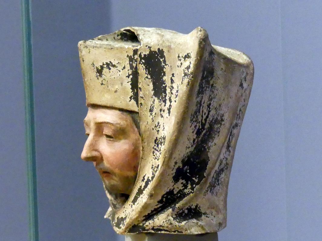 Kopf eines Geistlichen, Berlin, Bode-Museum, Saal 210, um 1450, Bild 2/4