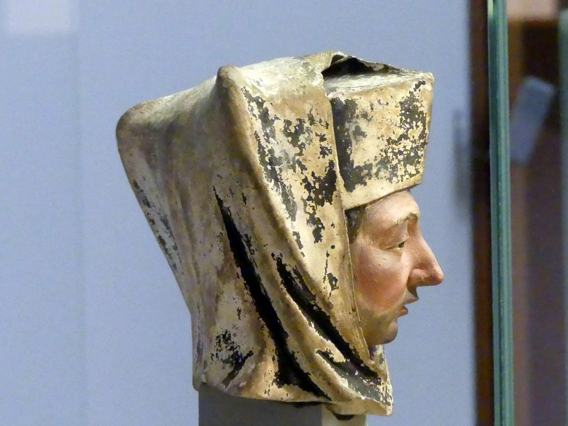 Kopf eines Geistlichen, Berlin, Bode-Museum, Saal 210, um 1450, Bild 3/4