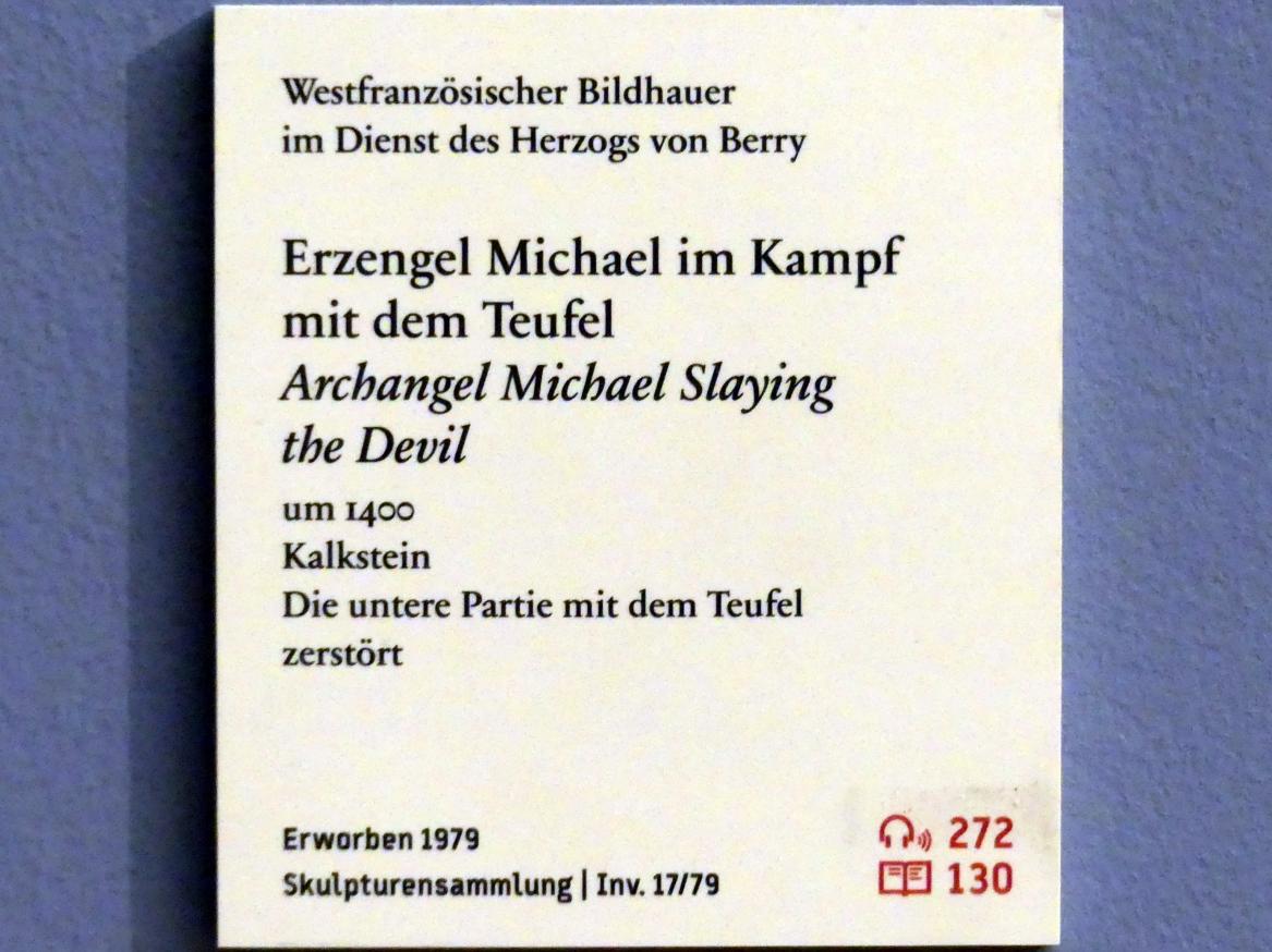 Erzengel Michael im Kampf mit dem Teufel, Berlin, Bode-Museum, Saal 210, um 1400, Bild 3/3