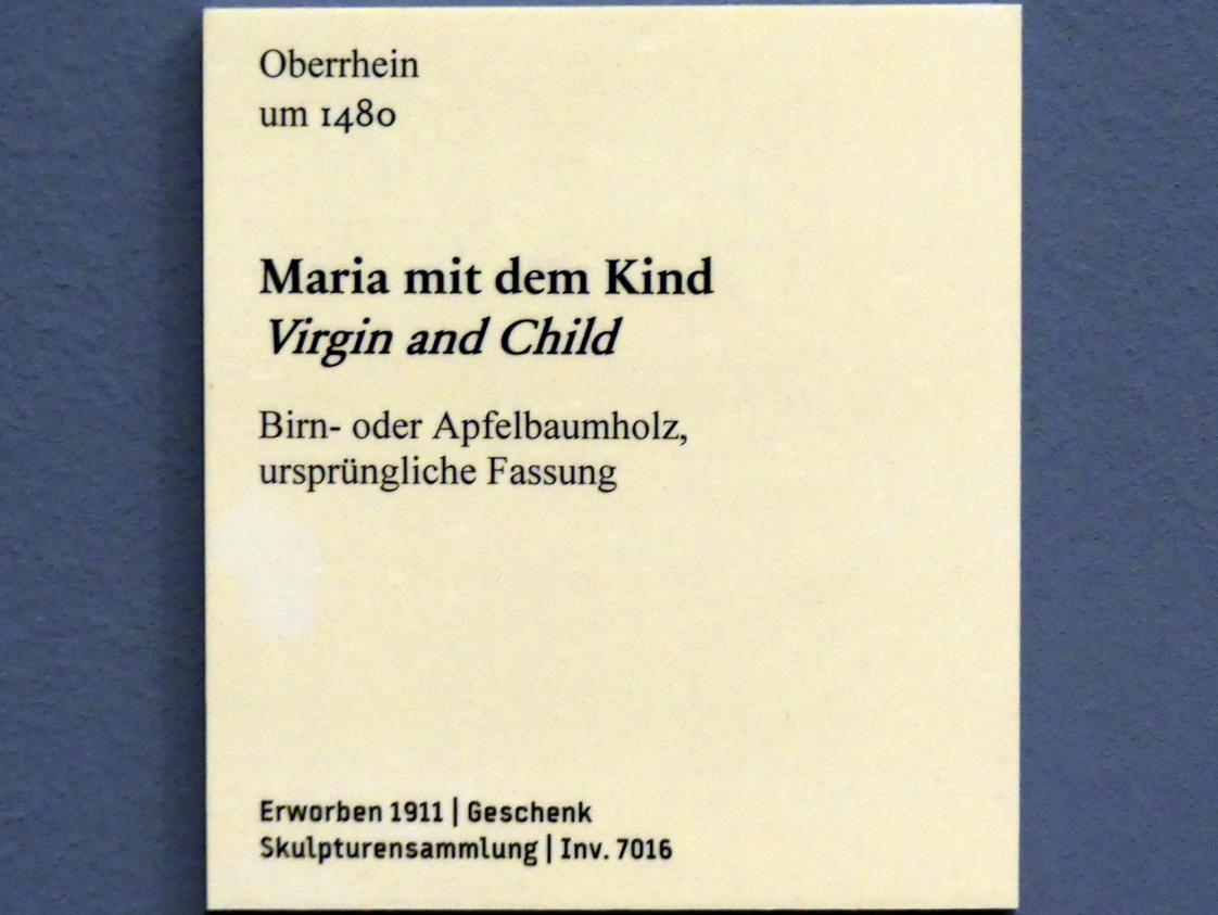 Maria mit dem Kind, Berlin, Bode-Museum, Saal 212, um 1480, Bild 2/2
