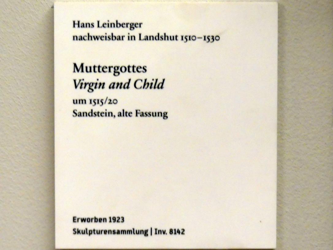 Hans Leinberger (1515–1527), Muttergottes, Berlin, Bode-Museum, Saal 214, um 1515–1520, Bild 2/2