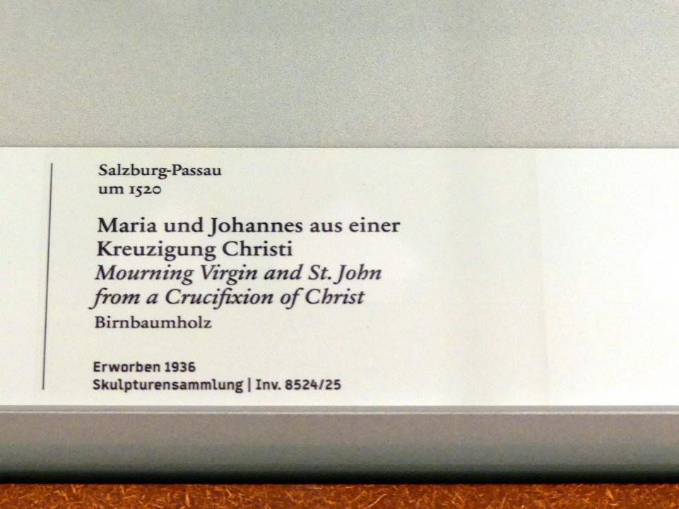 Maria und Johannes aus einer Kreuzigung Christi, Berlin, Bode-Museum, Saal 214, um 1520, Bild 2/2