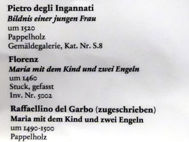Maria mit dem Kind und zwei Engeln, Berlin, Bode-Museum, Saal 216, um 1460, Bild 2/2