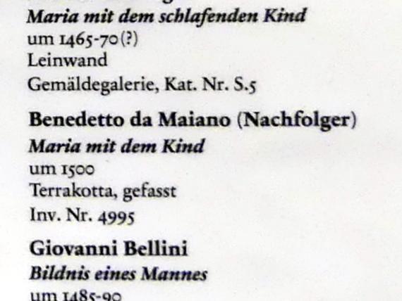Benedetto da Maiano (Nachfolger) (1500), Maria mit dem Kind, Berlin, Bode-Museum, Saal 216, um 1500, Bild 2/2