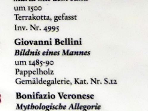 Giovanni Bellini (1452–1515), Bildnis eines Mannes, Berlin, Bode-Museum, Saal 216, um 1485–1490, Bild 2/2