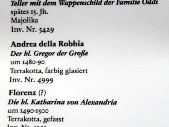 Andrea della Robbia (1465–1525), Der hl. Gregor der Große, Berlin, Bode-Museum, Saal 216, um 1480–1490, Bild 2/2