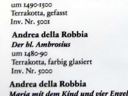 Andrea della Robbia (1465–1525), Der hl. Ambrosius, Berlin, Bode-Museum, Saal 216, um 1480–1490, Bild 2/2